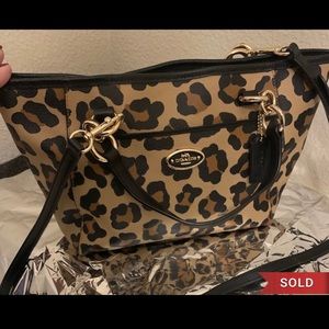 Coach crossbody Leopard handbag